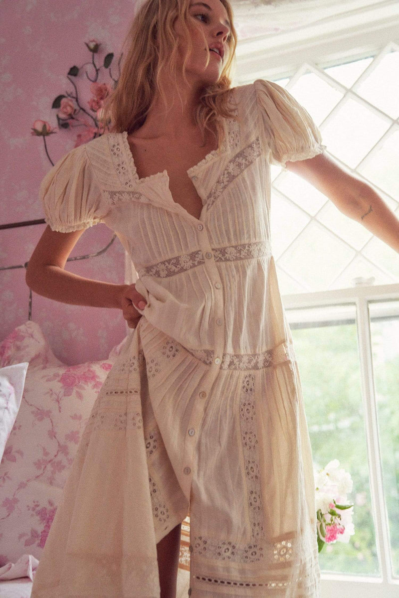 Love Shack Fancy Carabella dress in Ivory |  dress Boutique SF