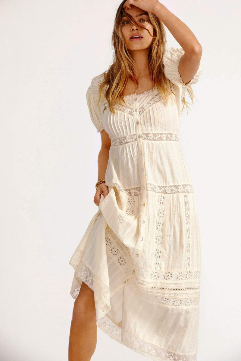 Love Shack Fancy Carabella dress in Ivory |  dress Boutique SF