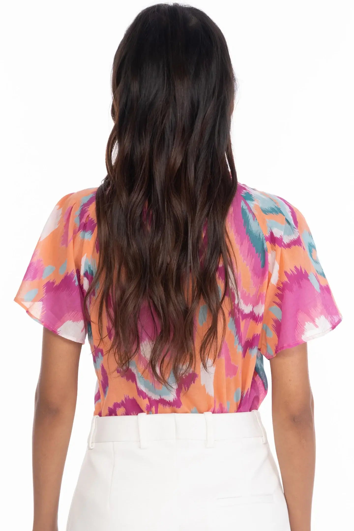 Banjanan  - Joyful top Top in ikat Floral Spice