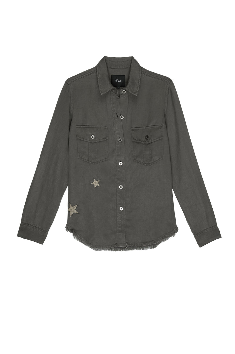 Rails Loren Shirt in Olive Gold star | dress Boutique SF  SF
