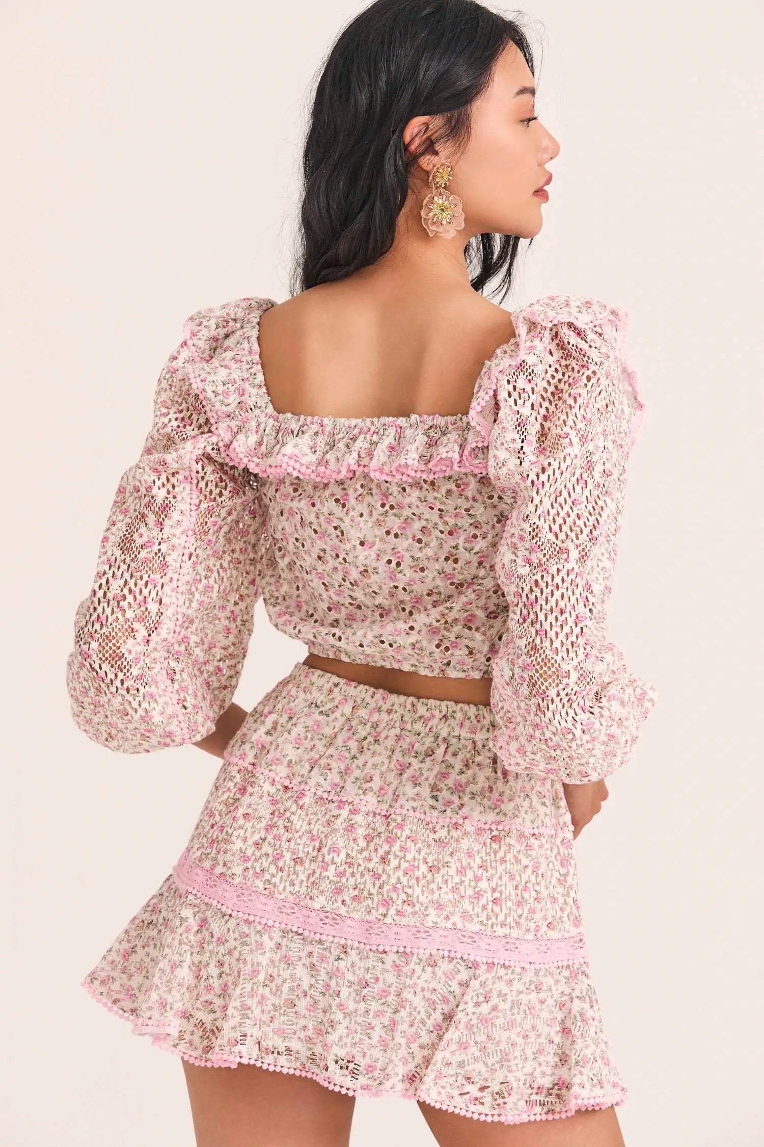 Love Shack Fancy Dorabella rop top in Petunia Pink