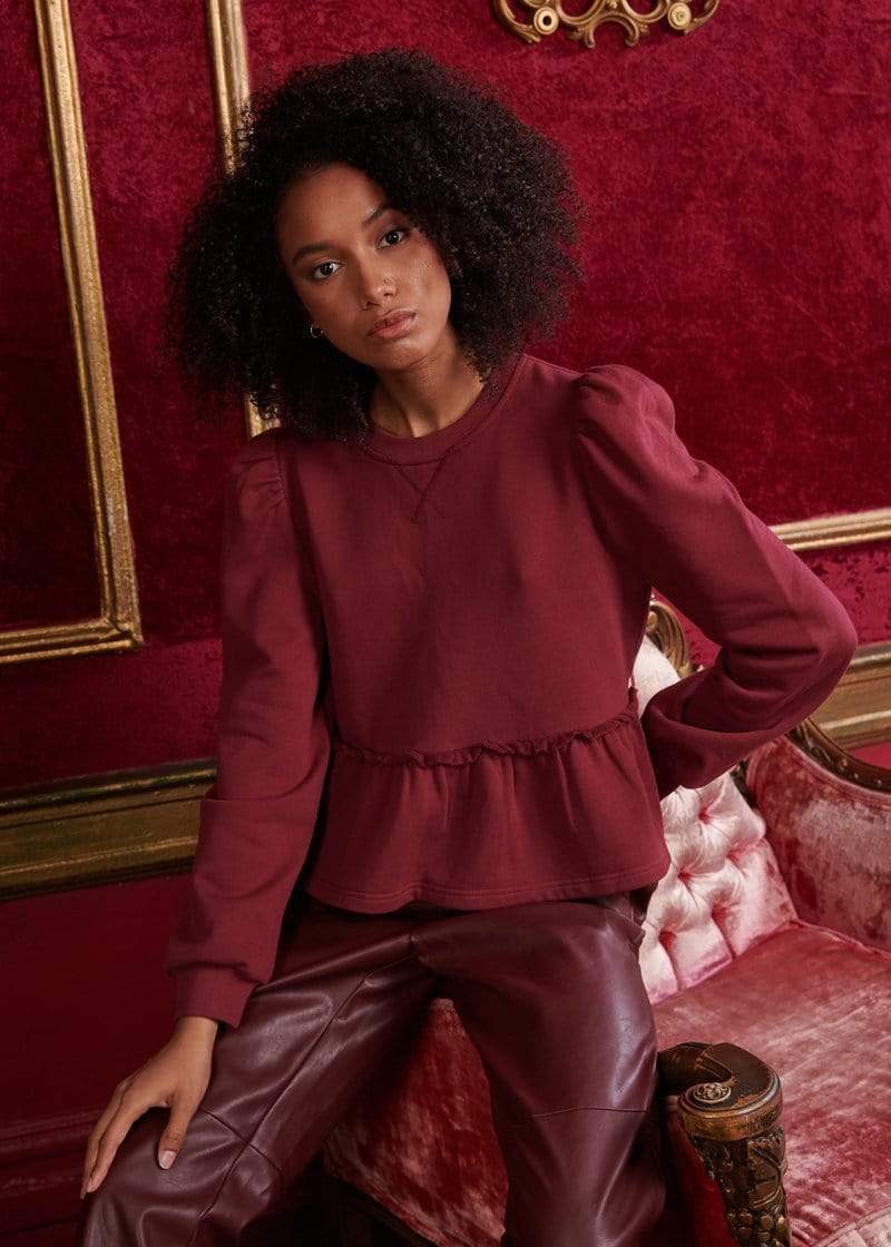 Lyra Sweatshirt in Currant CAMI NYC  dress Boutique SF