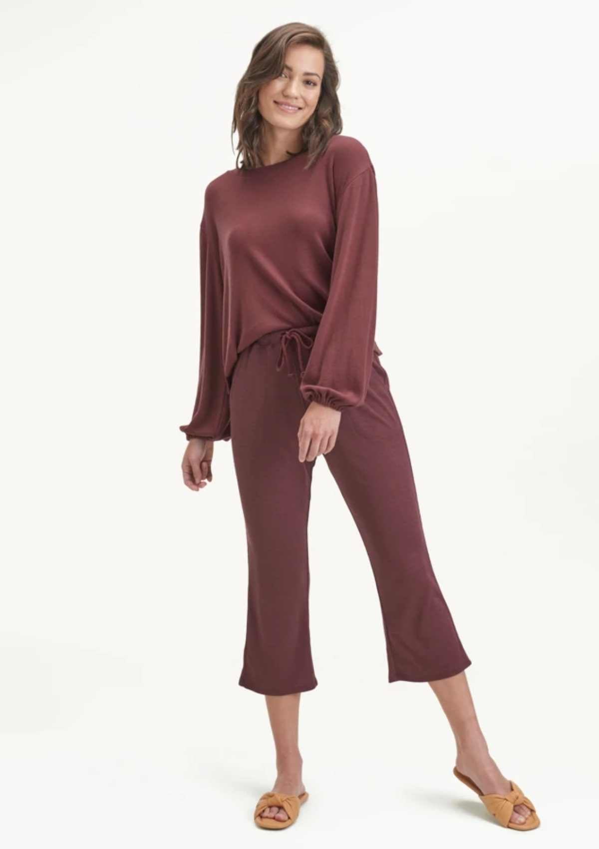 Splendid Hazel Rib Pant in Currant