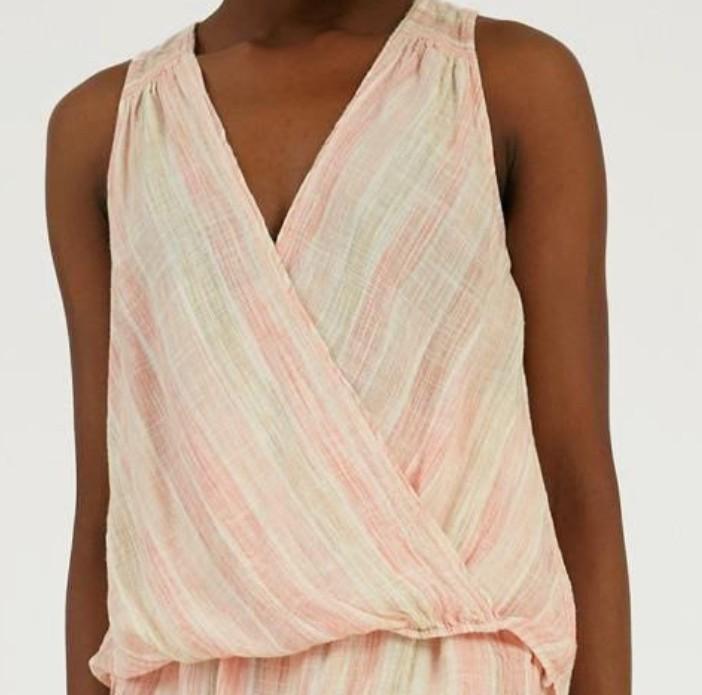 Splendid Mural Surplice top in Peach Stripe