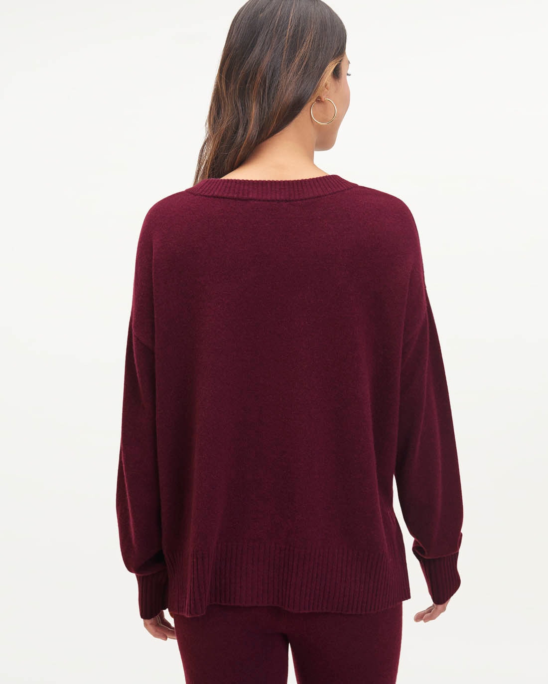 Splendid Mellisa Cashmere Sweater in Black Cherry | dress San Francisco