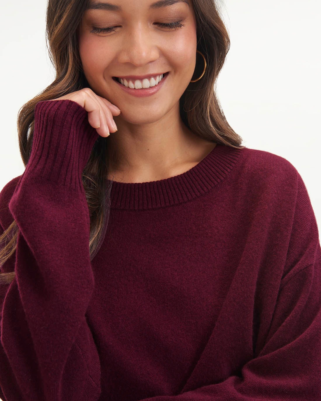 Splendid Mellisa Cashmere Sweater in Black Cherry | dress San Francisco