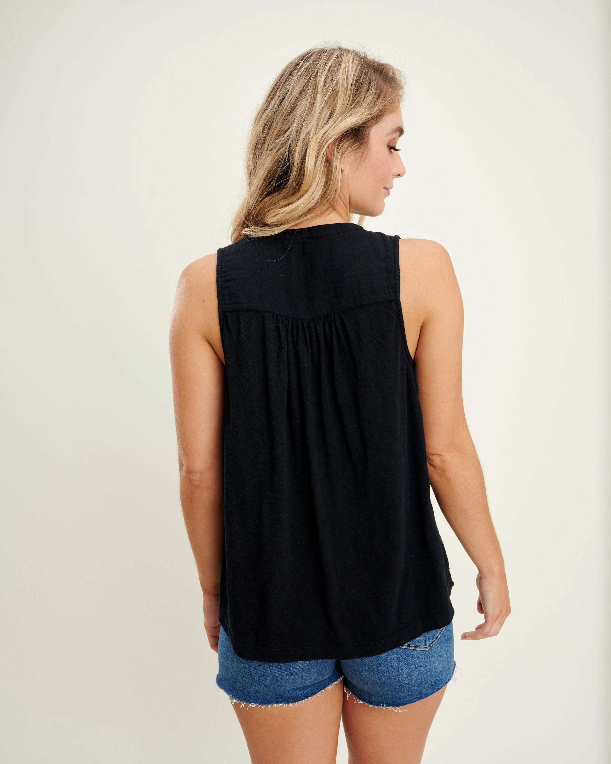 Splendid Ruby Sleeveless Tank Top in Black