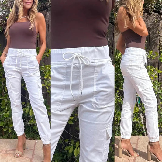 Bevy Flog Pants Bevy Flog - Gaya Cargo Pants in White Check