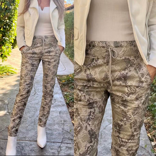 Bevy Flog Pants Bevy Flog Shely Pant in Desert storm python