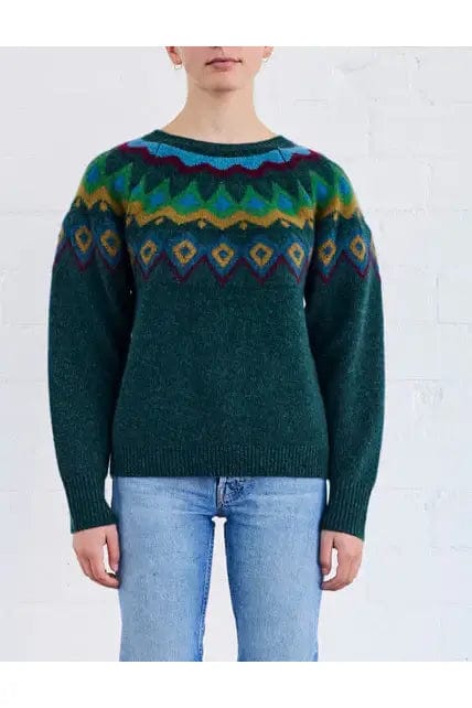 Brazeau Tricot Sweaters Brazeau Tricot Sophia Fairisle in Greens