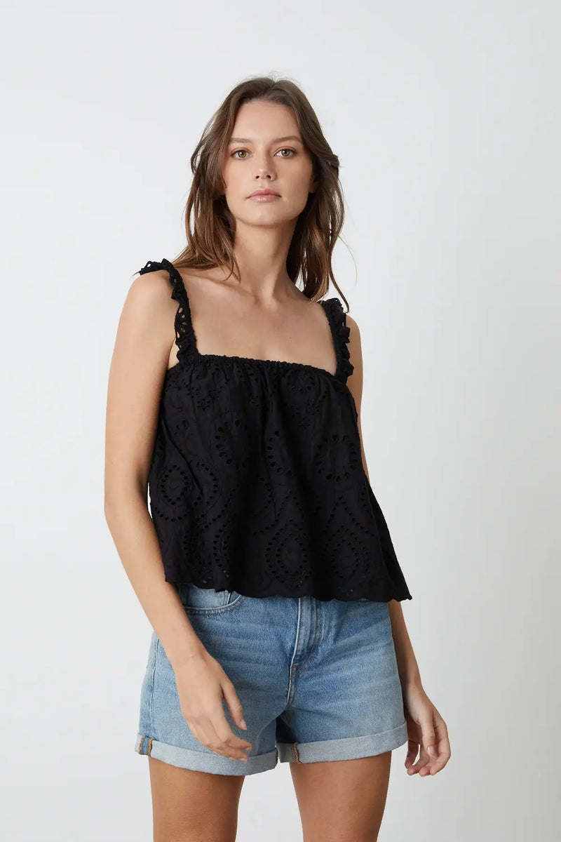 Velvet - Victoria Cami top in Black