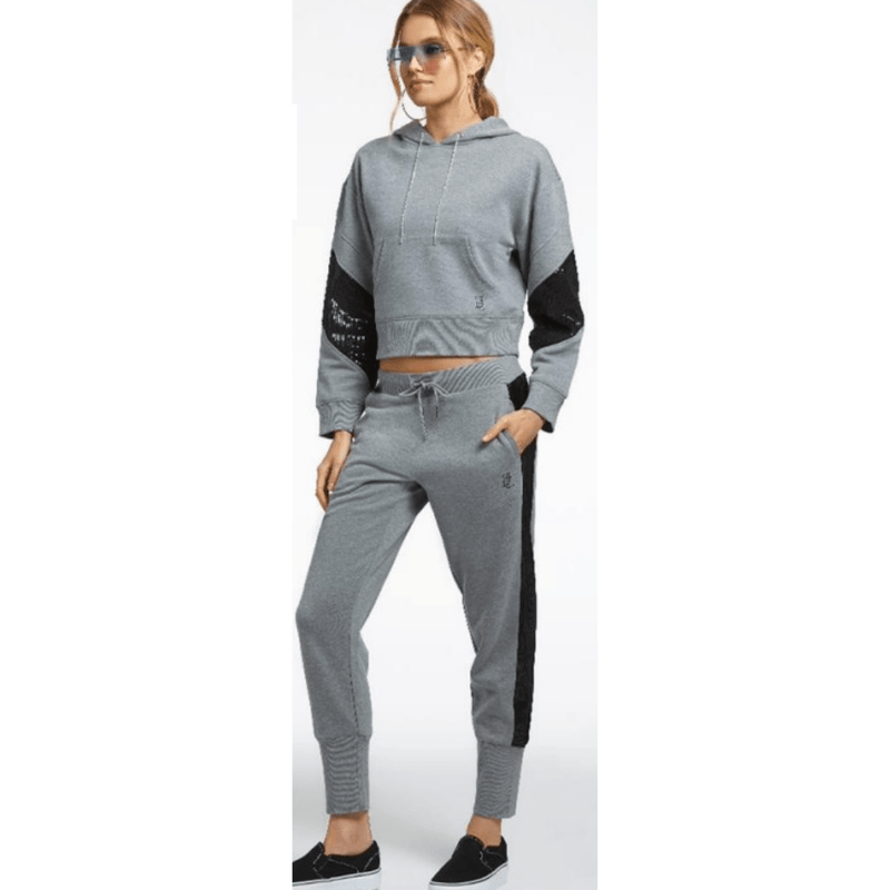 Juicy Couture Hoodies Juicy Couture cropped HOODIE in light charcoal gray