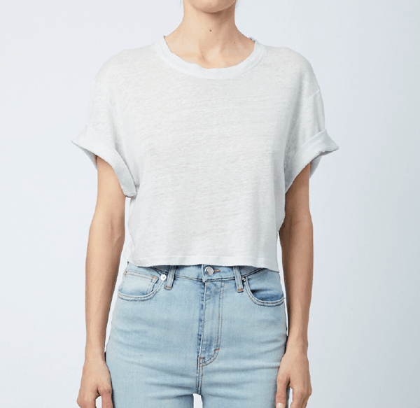 IRO Kimba T-shirt in Light Grey   A slightly cropped casual t-shirt that you can wear day or night.   Designer Style #WP19KIMBA