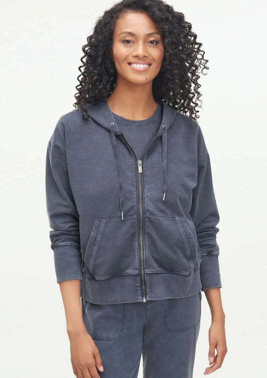 Splendid Georgie Zip Hoodie in Navy